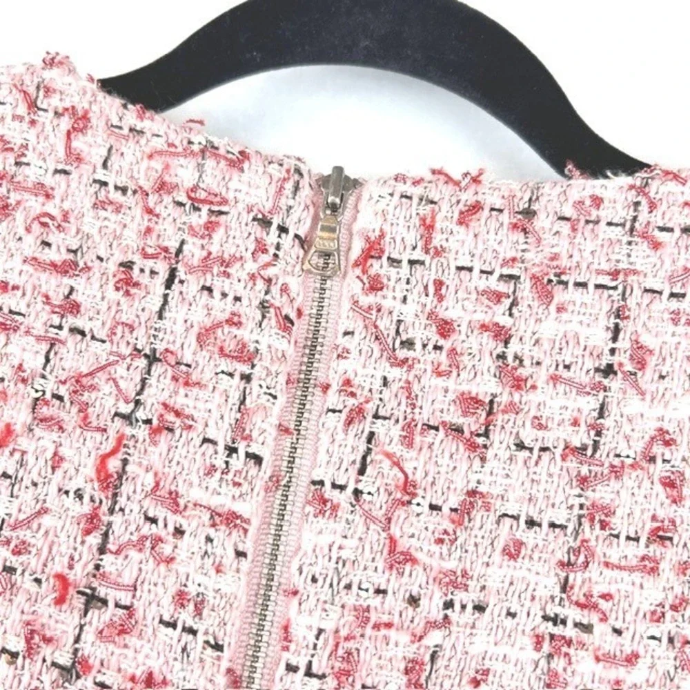 Bardot Junior Girls Pink Tweed Sequin Ruffle Dress Size 16 Kids Special Occasion